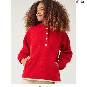 Outdoor Voices MegaFleece Snap Hoodie in Red